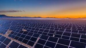 Sunset on Solar Panel